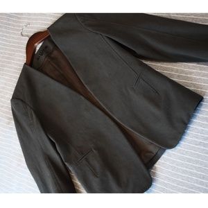 Theory Cool, Muted Green Collarless Blazer